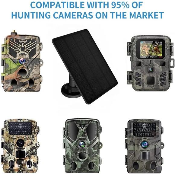 5W Trail Camera Solar Panel, 12V Battery Kit Build-in 5200mAh Rechargeable New - Picture 3 of 8